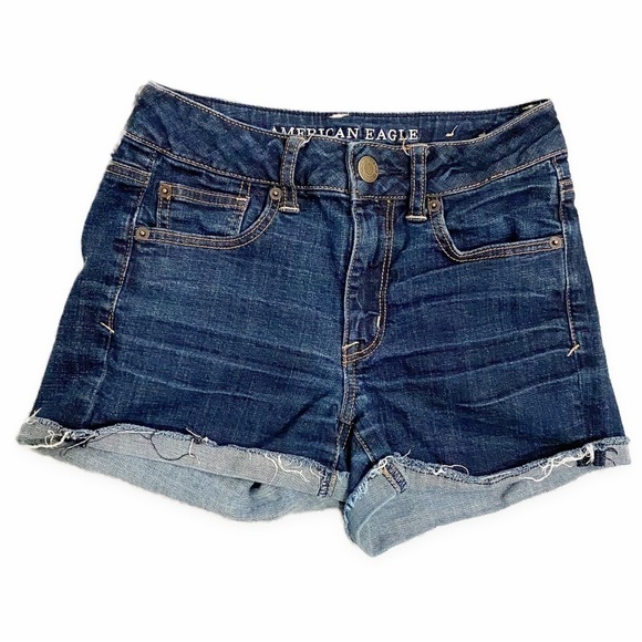 American Eagle Outfitters Pants - American Eagle | Super Stretch Jean Shorts Dark Wash Size 2